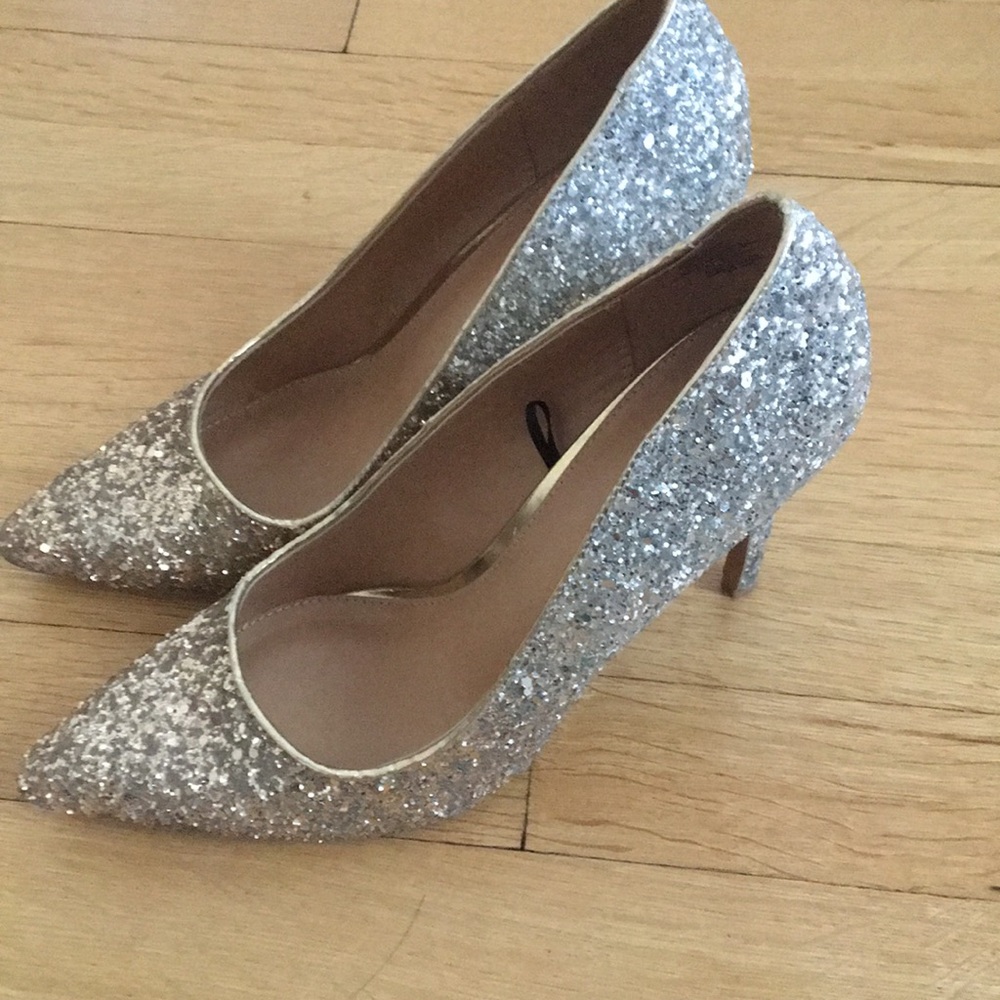 Gold sequin high heels